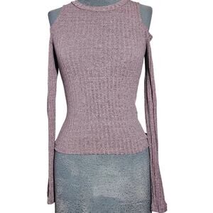 Open Shoulder Ribbed Sweater Size XS